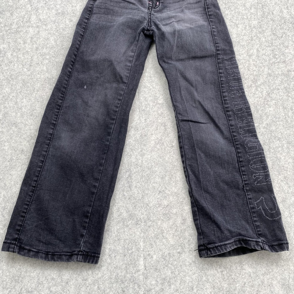 True Religion Jeans Girls 10 (24x22) Black Leila Mid Rise Wide Leg *MINOR STAIN* - Picture 11 of 16